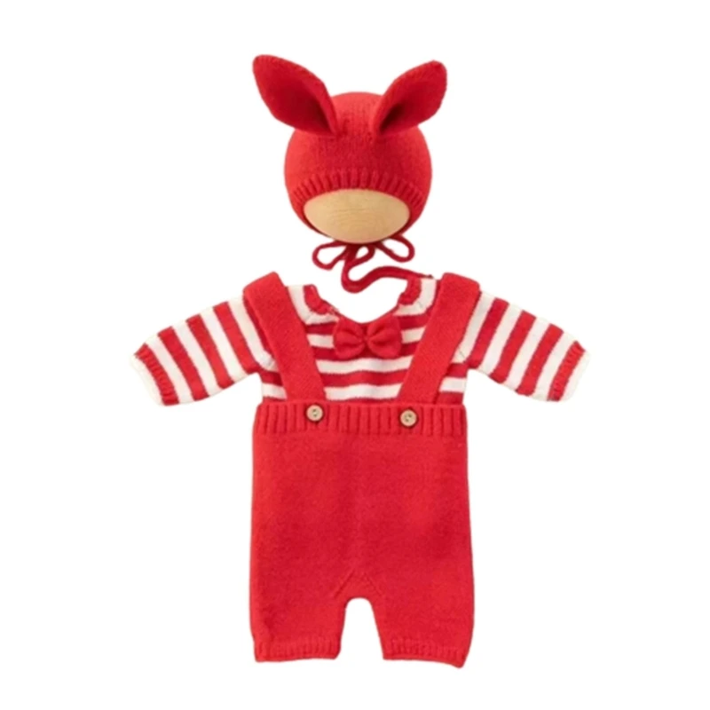 

Newborn Baby Photo Props Outfit Cute Red Costume Unisex Infant Girls/Boys Romper with Hat Baby Photography Clothes Set