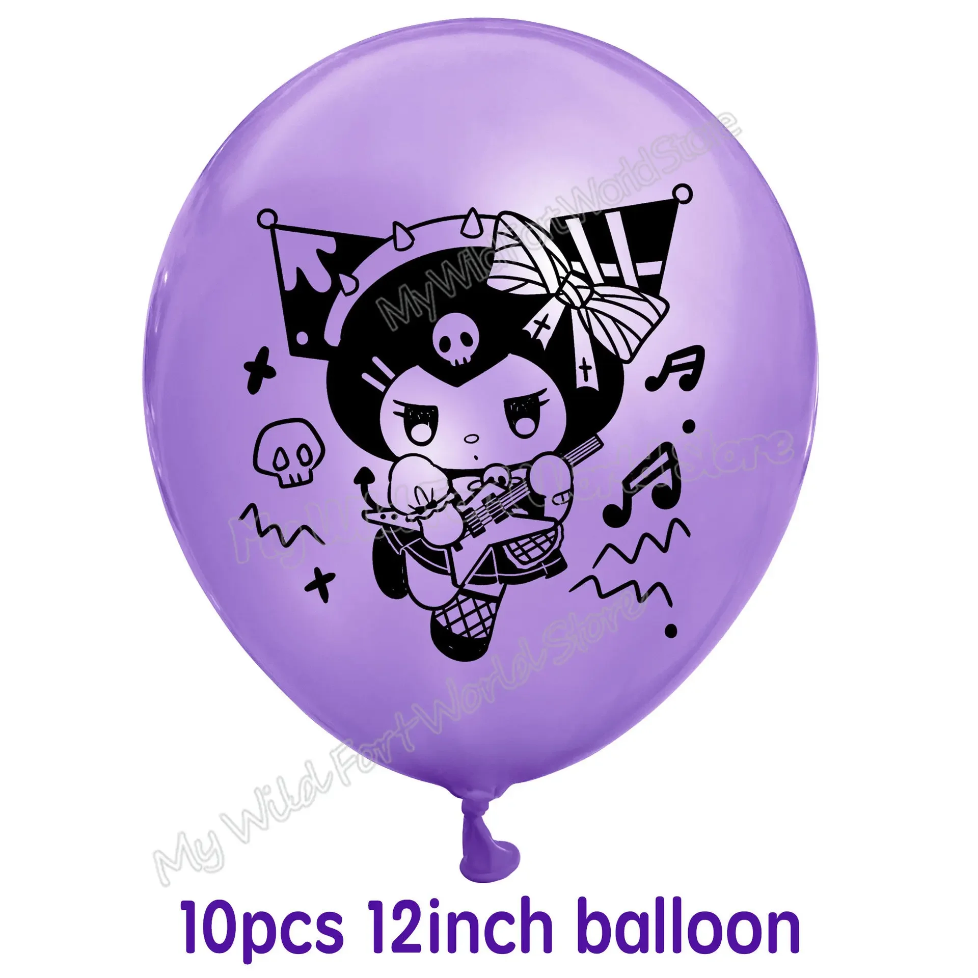 Sanrios Kuromi Meisje Gelukkige Verjaardag Decoratie Baby Shower Roze Feestartikelen Paarse Ballons Cupcake Topper Cup Borden Rietjes