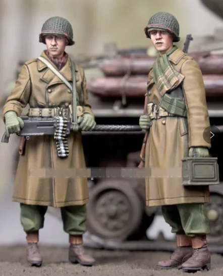 

1/35 Scale Resin Figure Model Assembled Kits Hobby Collection Miniature Us Soldier 2 Persons Unassembled & Unpainted 952