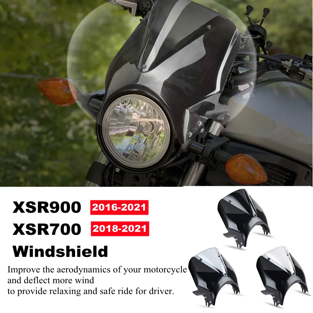 

XSR900 XSR700 Windshield Air Wind Deflector Motorcycle Windscreen For YAMAHA XSR 900 700 Accessories Wind Deflectors 2018-2021