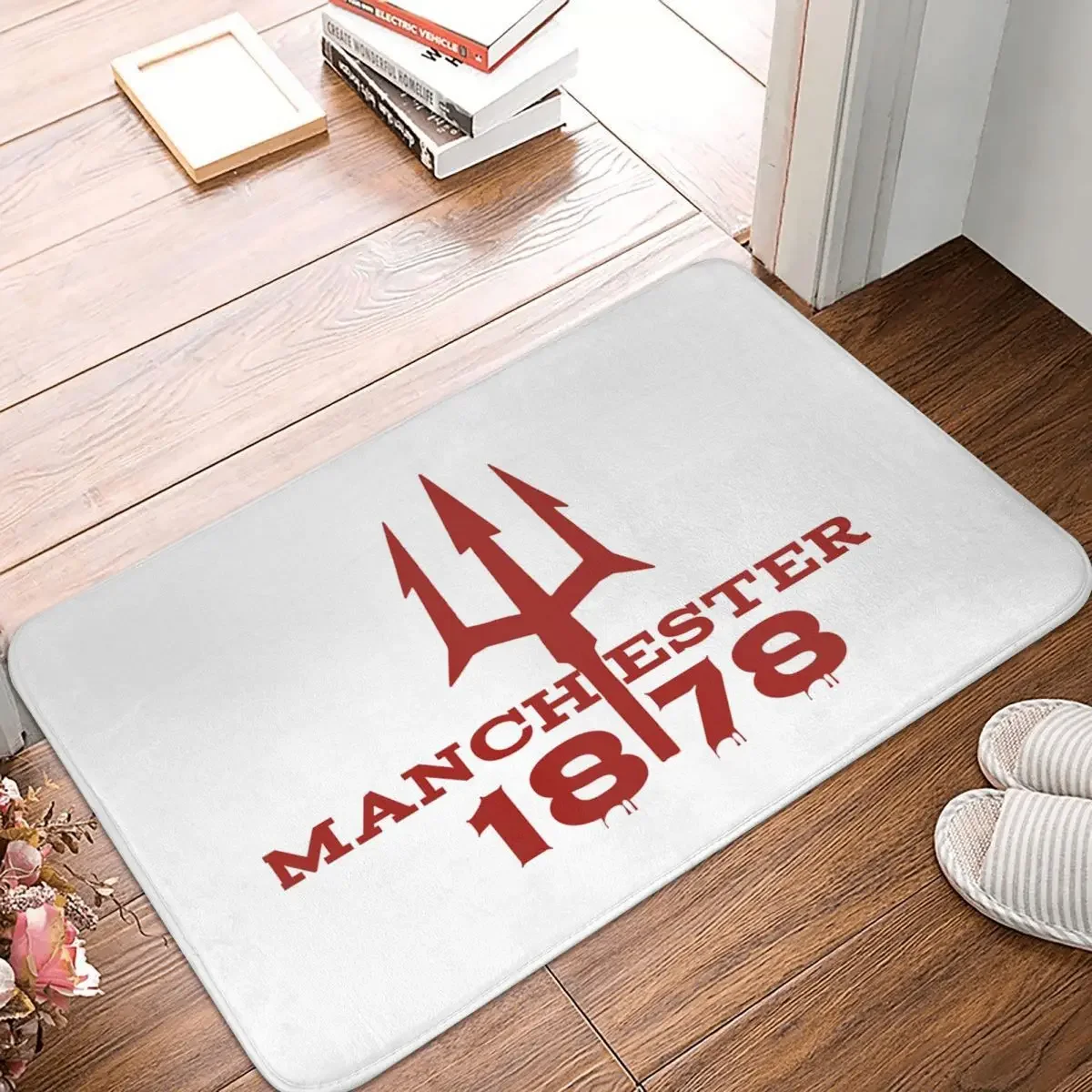 

Devils Of Manchester, Manchester Is Red Doormat Rug Carpet Mat Footpad Polyester Non-slip Entrance Kitchen Bedroom Balcony