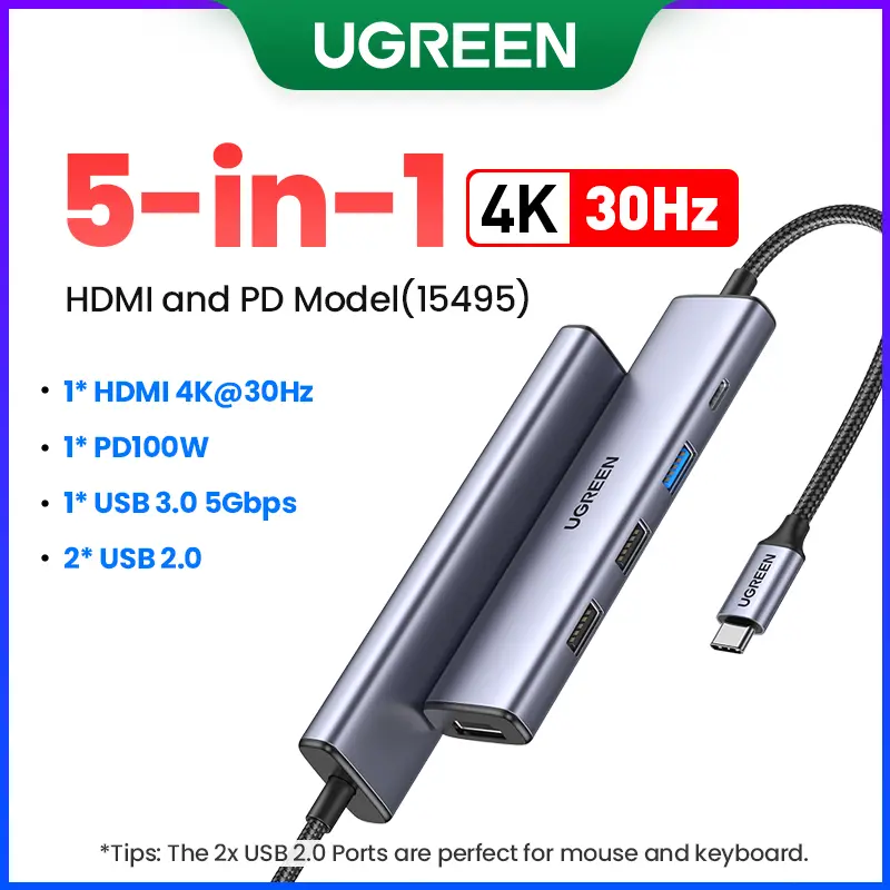 UGREEN Dual HDMI USB-C HUB 8K 4K HDMI Adapter 10 in 1 Splitter with RJ45 USB3.0 PD 100W Dock for MacBook Pro Air Laptop USB HUB - Image 12