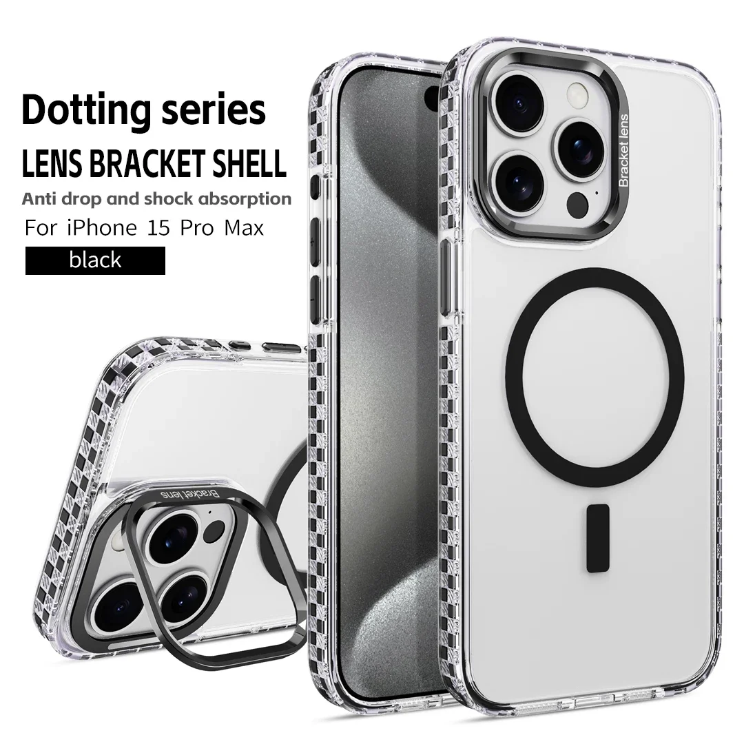 Coque de téléphone antichoc magnétique de luxe pour iPhone 15 16 13 14 16 Pro Max 11 16 Plus support invisible pour objectif Protection arrière_voghion.com