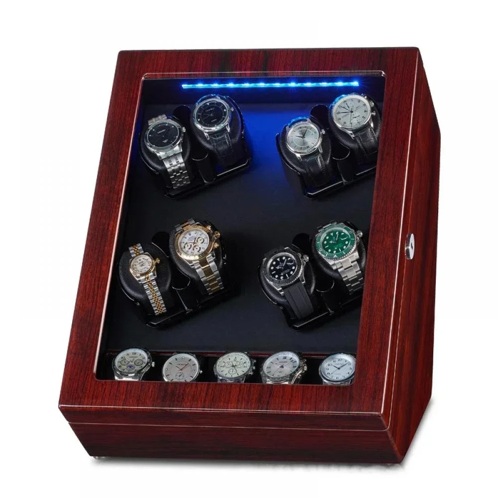 Luxury 8+5 Slot Automatic Watch Winder Box for Mechanical Watches, Rotating Clock Stora... - SKU LAWW1216 - UGI Packaging