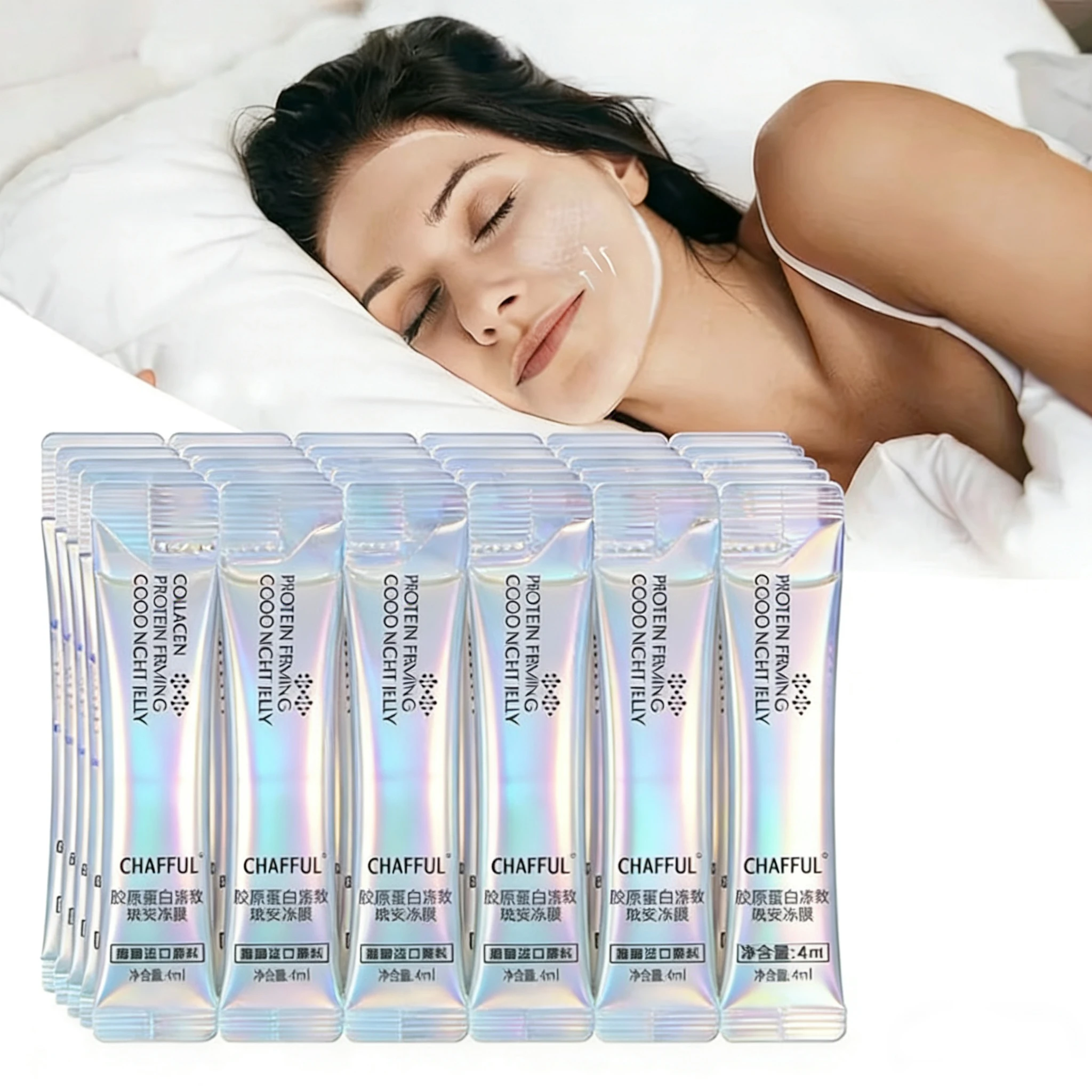 30-Piece Collagen-Infused Anti-Wrinkle Sleeping Face Masks for Moisturizing & Firming Skin Care