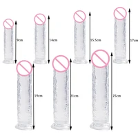 Realistischer Dildo Spielzeug für Erwachsene Transparenter Dildo Saugnapf Gelee Frauen Erotik Sexspielzeug Weiche Klitoris Vaginalmasturbatoren Penis