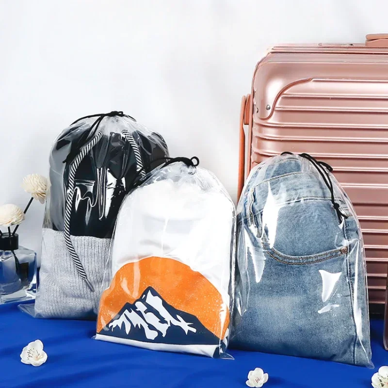 

Transparent Drawstring Bag Socks Underwear Clothing Packaging Bag Travel Cosmetic Luggage Packaging Pocket Plastic Storage Bag