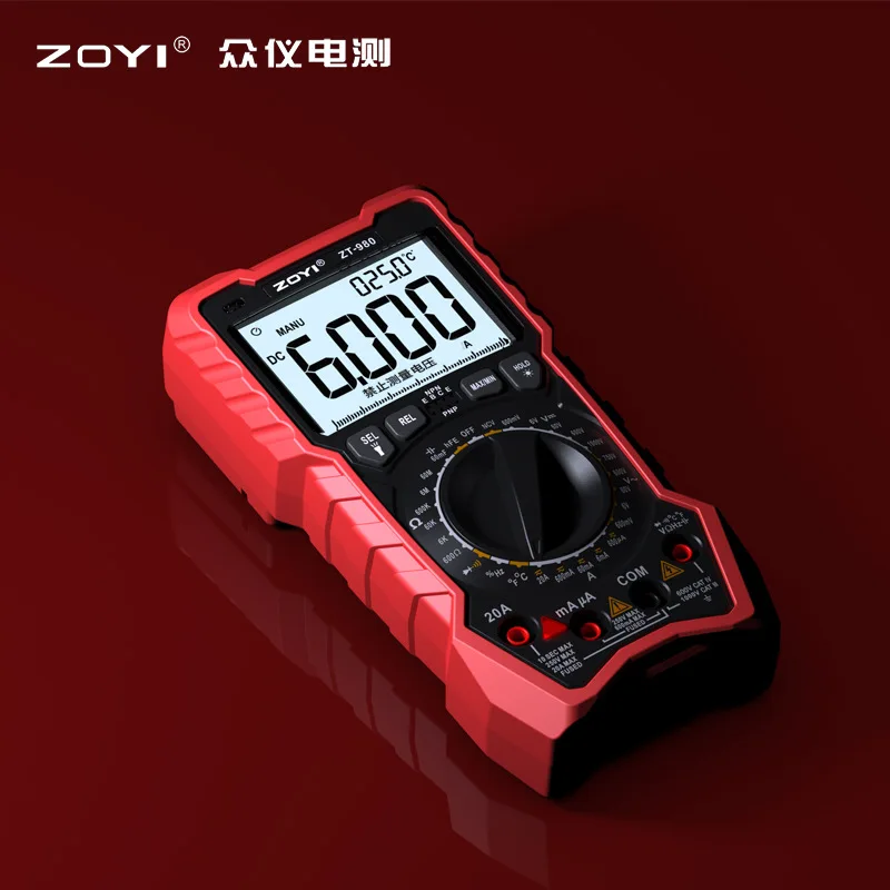 

Профессиональный цифровой мультиметр ZOYI ZT-980, высокоточный ампервольтметр с автоматическим выбором диапазона, микротестер напряжения тока zt980