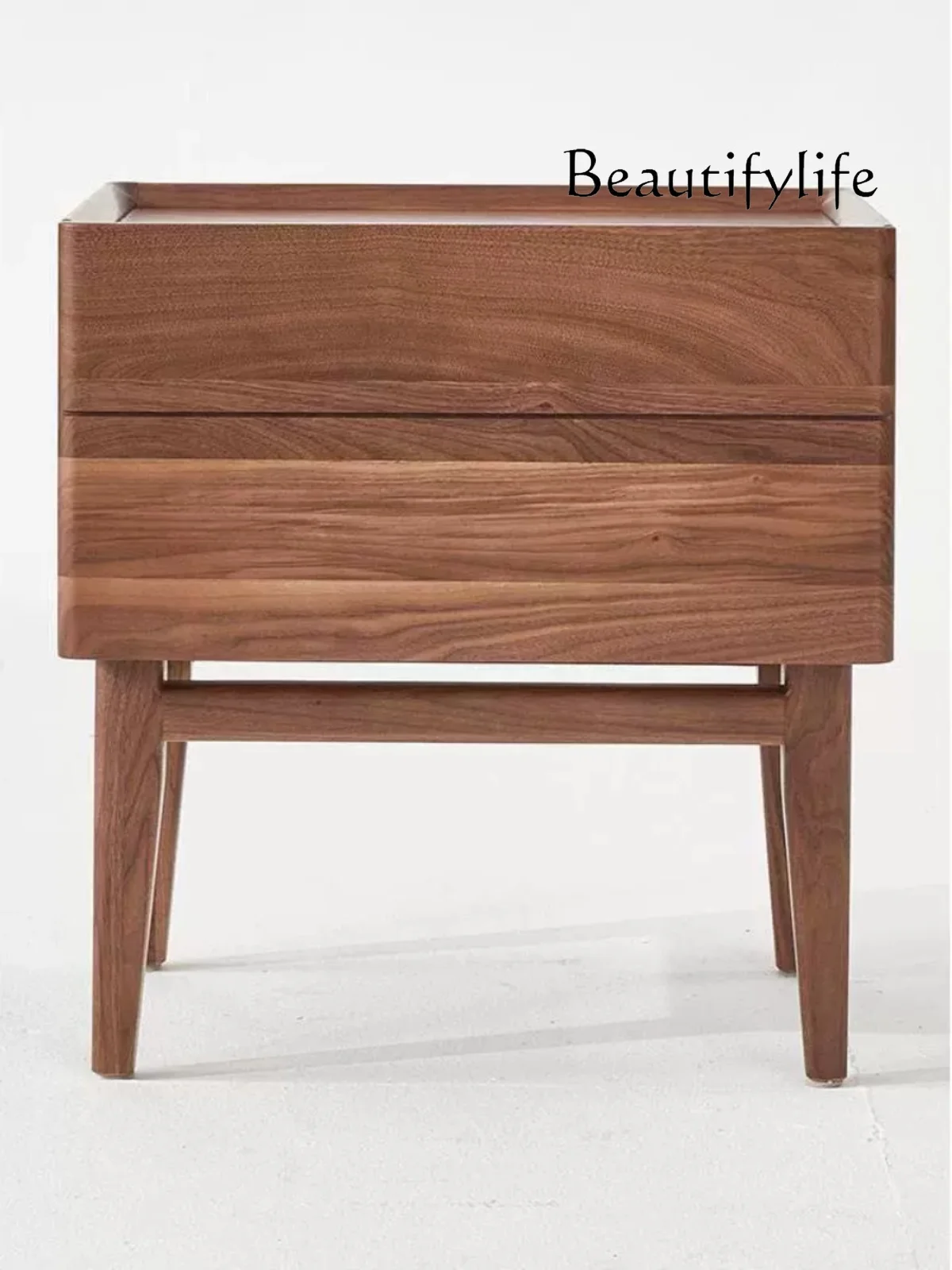 

American Retro Solid Wood Bedside Table Modern Minimalist Bedroom Bedside Cabinet Nordic Mid-Ancient Storage Cabinet