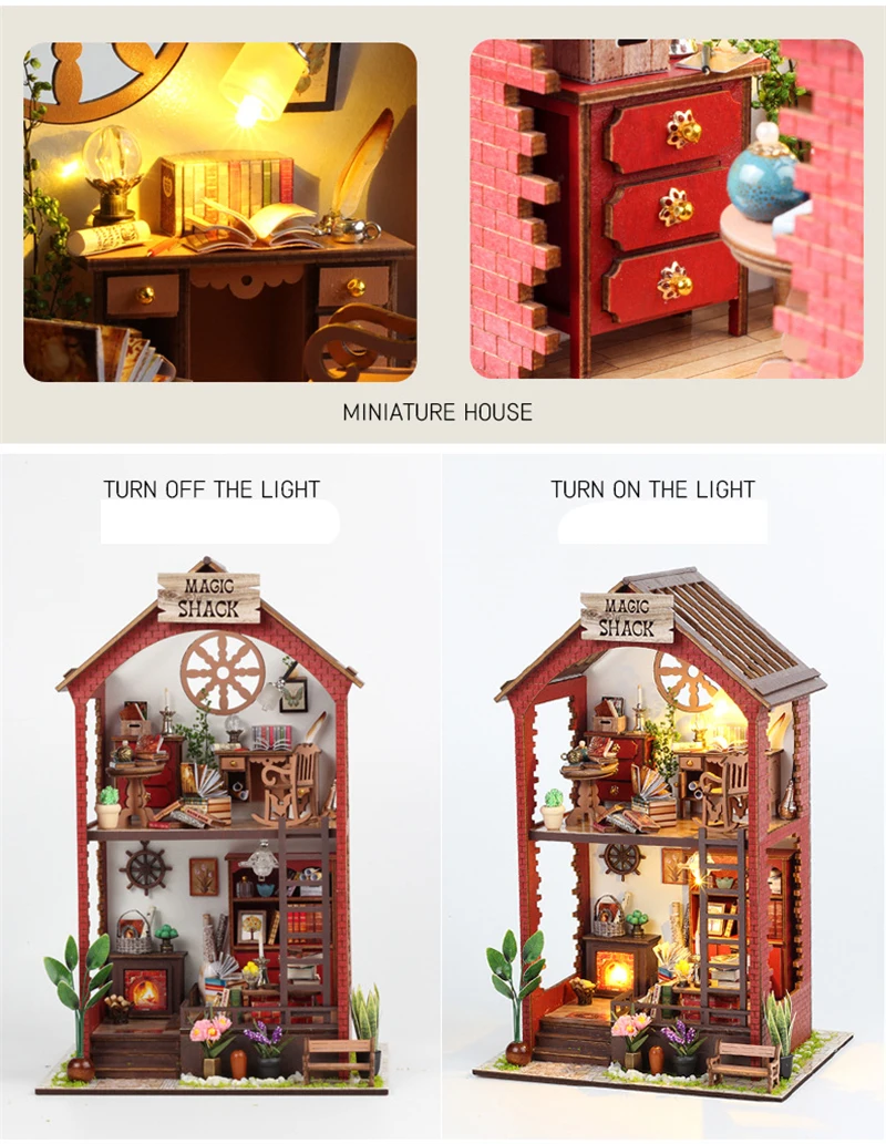 Magic Shack DIY Wooden Miniature Dollhouse Kit