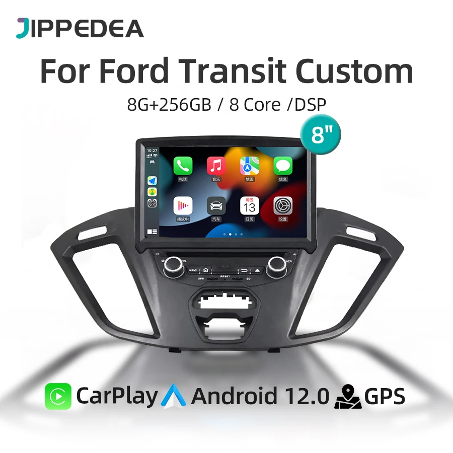 

CarPlay Android 13 Car Multimedia Video Player GPS Navigation 4G WiFi RDS Bluetooth Car Radio For Ford Transit Custom 2013-2018