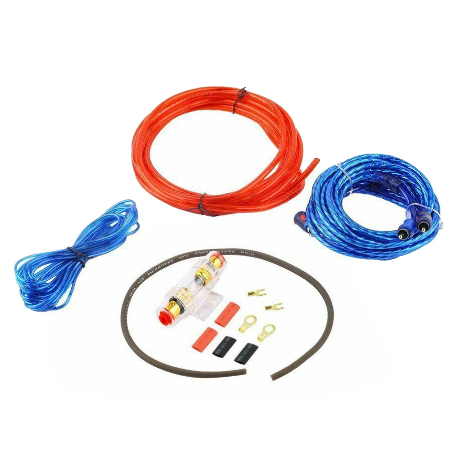 

1500W Car Amplifier Installation Wiring Harness Kit 8GA Audio Amplifier Subwoofer Power Cable