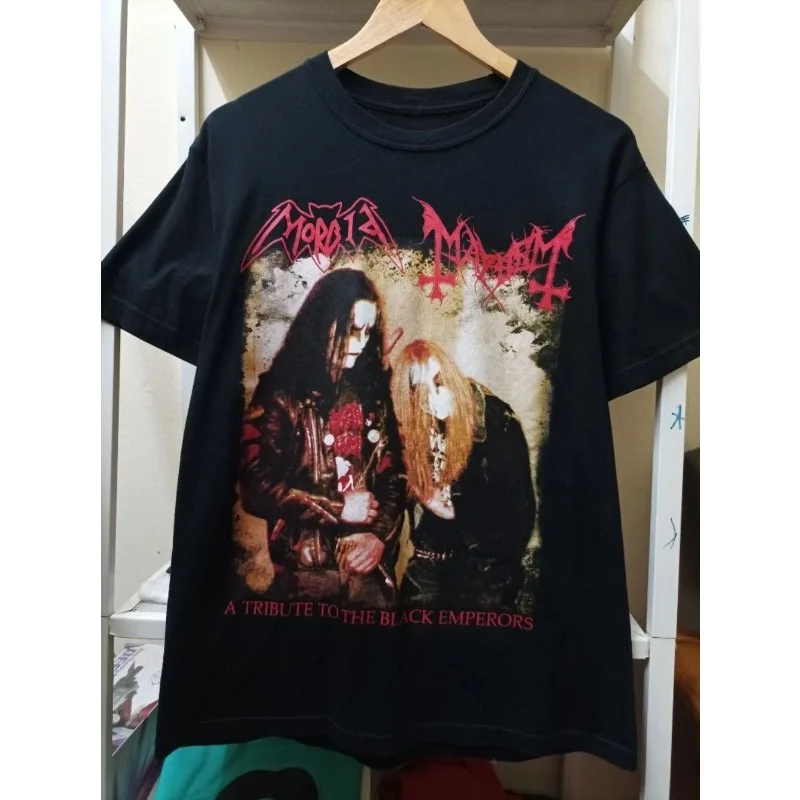 Morbid&Mayhem Kurzärmeliges Herren-Strickshirt - Lockeres, Atmungsaktives Oberteil für den Sommerschlussverkauf Black Metal Legendary Band