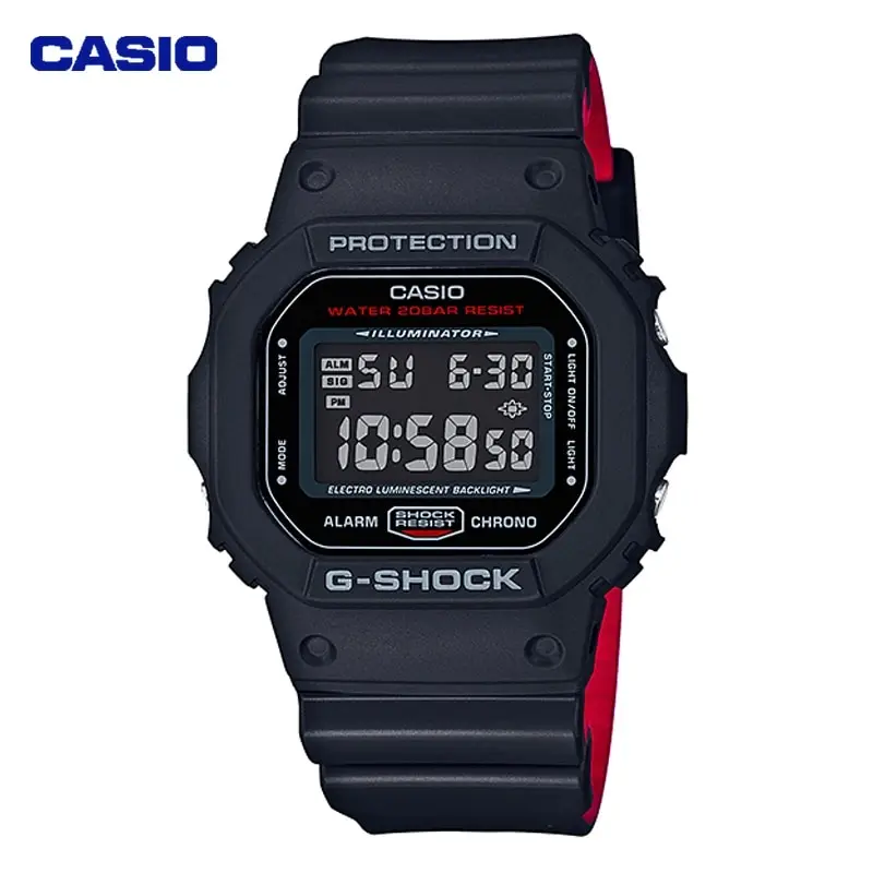 CASIO 남성용 방수 및 충격 방지 스포츠 시계, 다기능 쿼츠 시계, 작은 사각형, DW-5600 시리즈  Best Top5