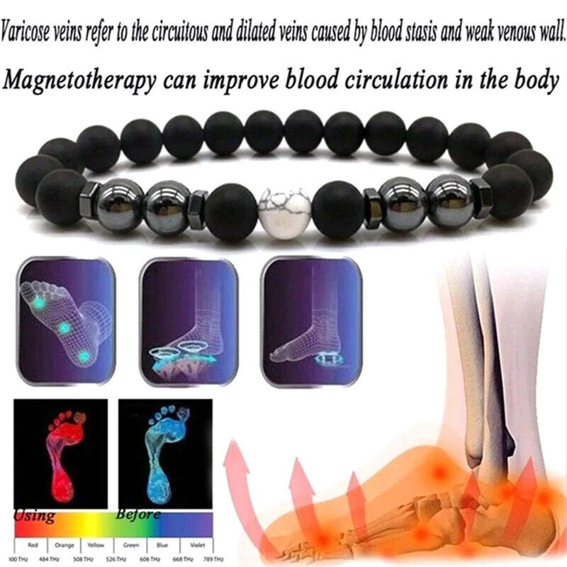 Anti-Swelling Black Obsidian Anklet Matte Retro Stylish Handmade Ankle Decoration
