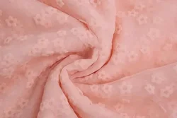 Elegant Floral Flocking Lace Fabric in Light Purple for Bridal and Girl Dresses (RED)