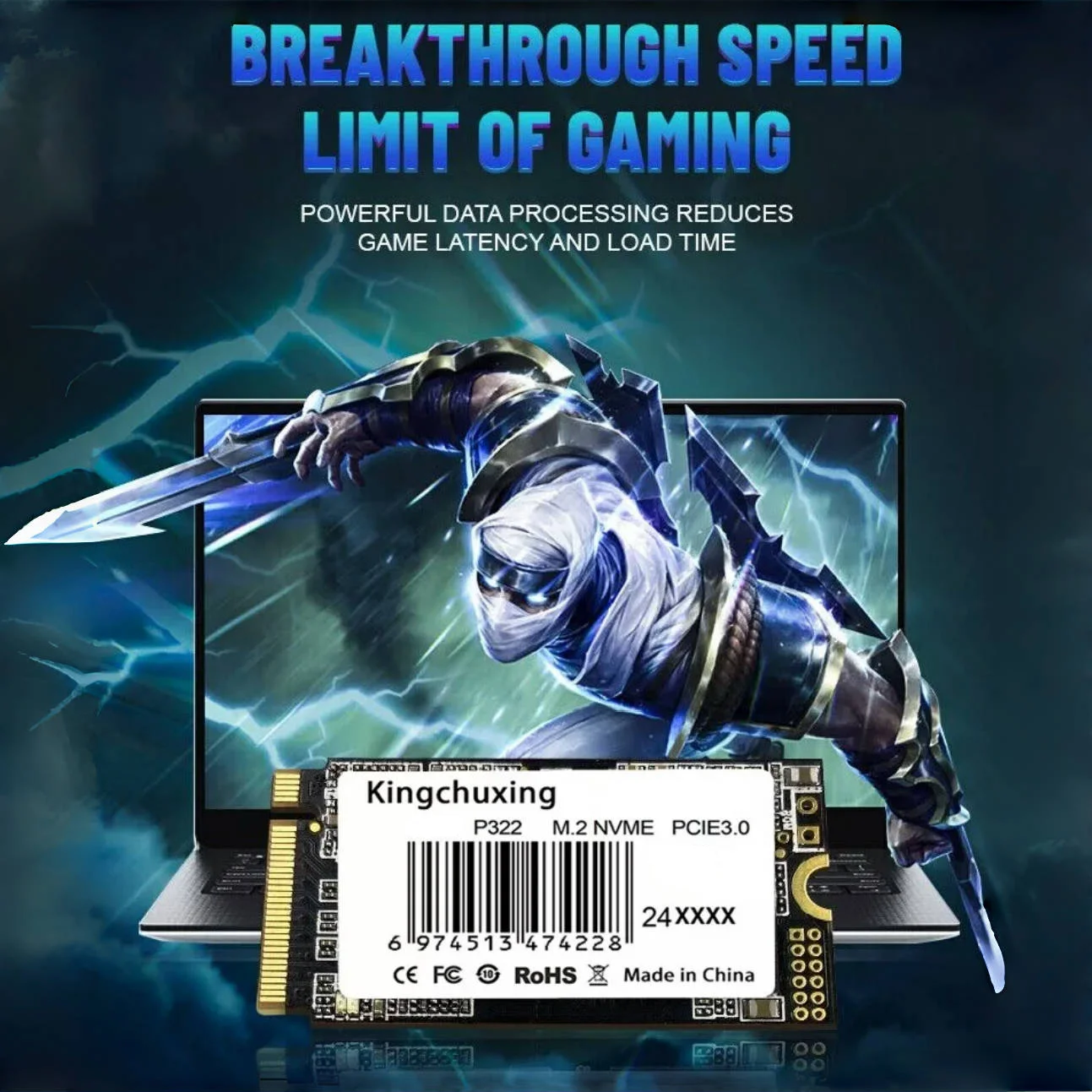 Kingchuxing M.2 2242 NVMe PCIe3.0 SSD 1 TB 512 GB 256 GB für Laptop Desktop High-Speed Solid State Drive – Detail 5