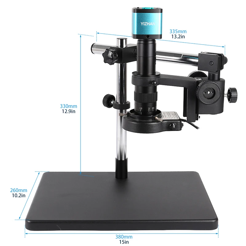 4K 48MP USB HDMI Digital Video Electronic Microscope Camera 130X 150X 180X Zoom C Mount Lens LED Light Lab Phone Repair Tools 2