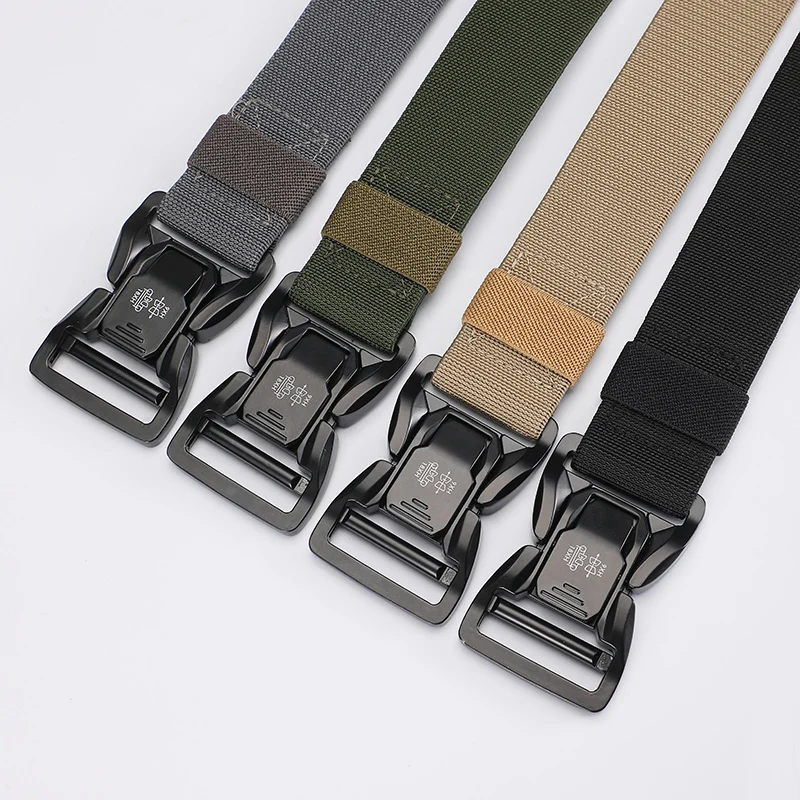 Men belt Classic Fashion Matching Essentials Tactical Quick Release Snap Elastic Leisure Outdoor Metal buckle Tactical Belt