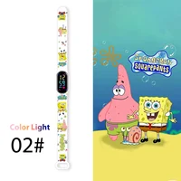 Cartoon SpongeBob Children Watches LED Square Anime Kids Watch Toy Touch Bracelet Waterproof Electronic intelligent Clock Gift 1