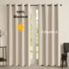 2pcs 100% Blackout Solid Color Curtains  – Light Weight Premium Thermal Insulated Light Blocking Drapes for Bedroom, Living Room 1