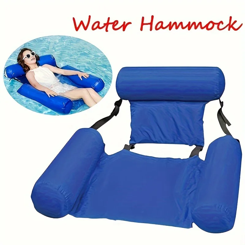 PVC Summer Inflatable Foldable Floating Row, Swimming Pool Water Hammock, Beach Water Sports Lounger Chair, Beach Pool Supplies 1