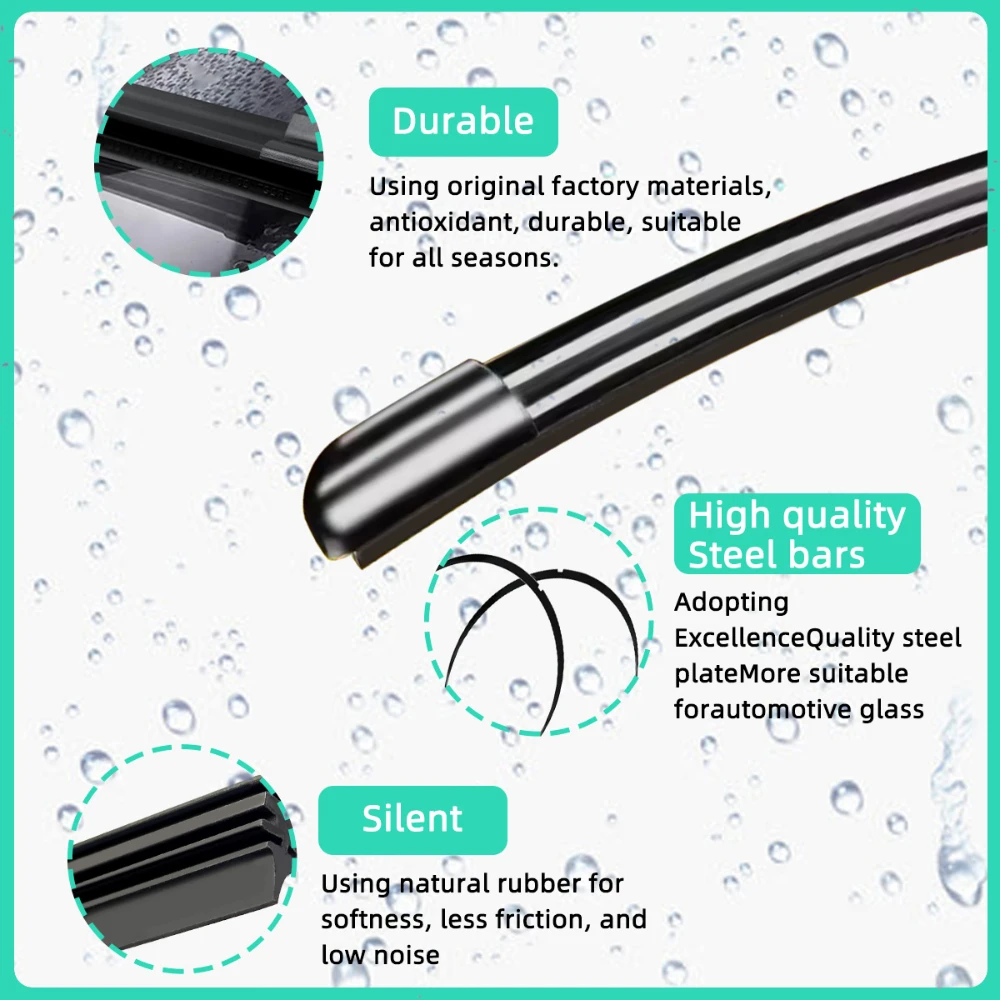 14-24inch Dual Rubber Strip Wiper Blade Boneless Car Wiper Multi-function Buckle Double-layer Rubber Strip Universal Wiper Blade