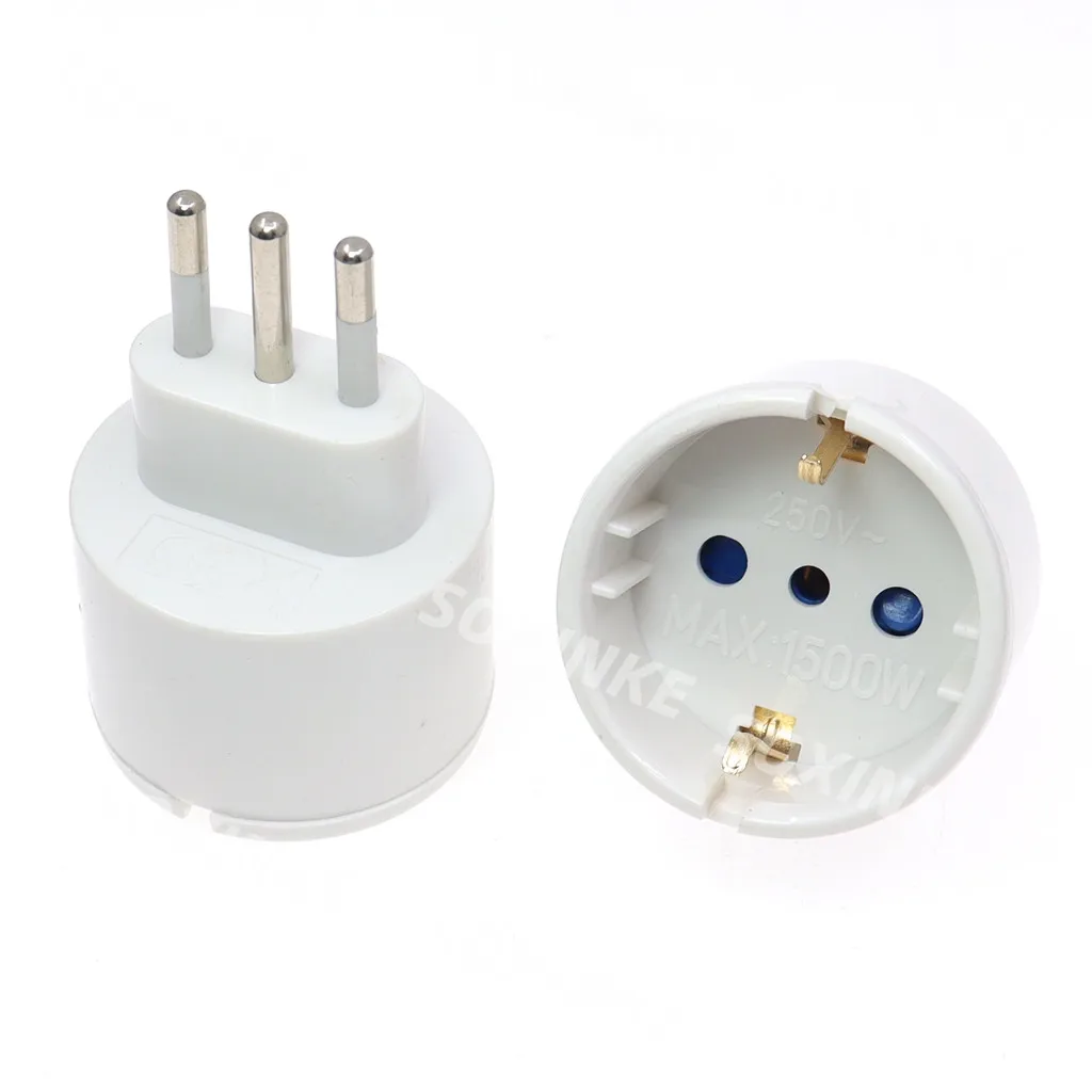 Euro Plug To Italy Standard Power Plug Adapter Socket 10A 16A Travel Converter AC 110~250V