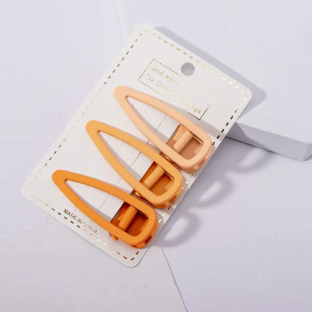 Metal Geometric Hair Clip Solid Colorful Girls Hairpins 3pcs/Set Elegant Star Round Barrette for Women Fashion Hair Clips 2022 21