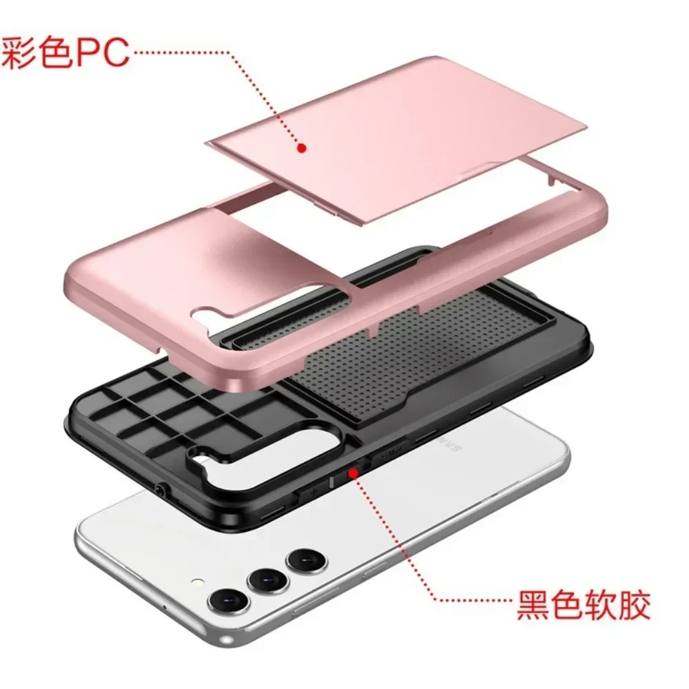 Universal Shockproof Wallet Case with Card Holder Slot - Protective Cover