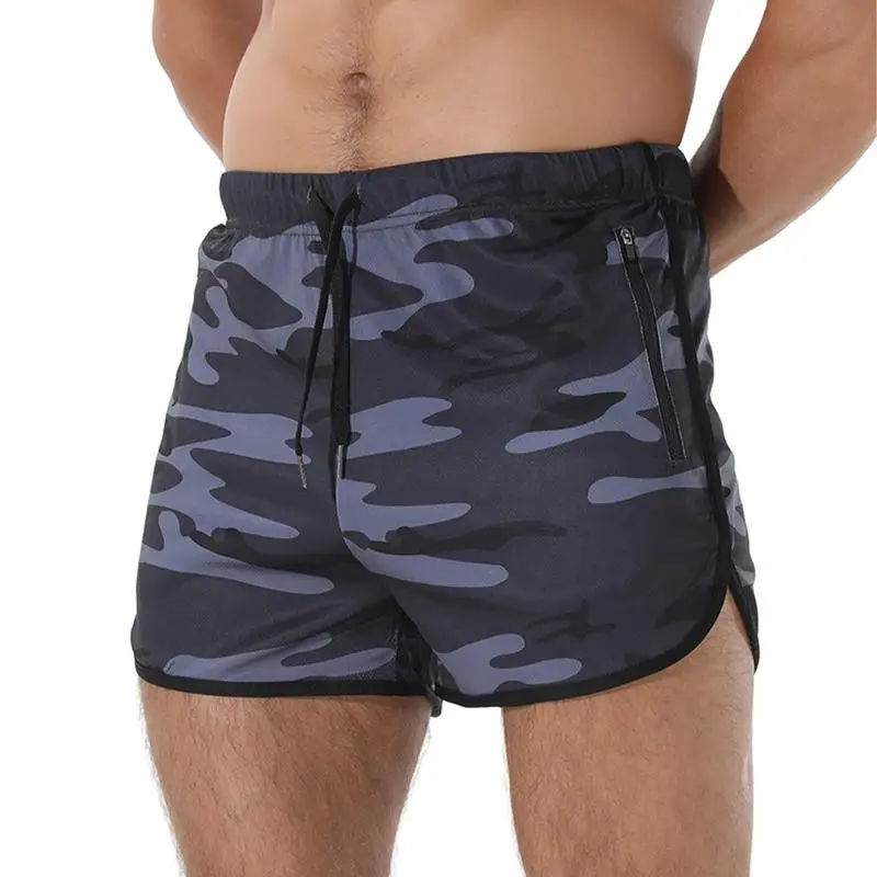 

Men's Training Shorts Camouflage Casual Training Short Casual Training Shorts With Zipper Pockets Fitness Shorts