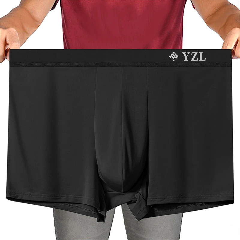 Men's Ice Silk Underwear,Breathable Wicking Fitness Sport High Performance Elastic Boxer Briefs new underpants for Men gift box