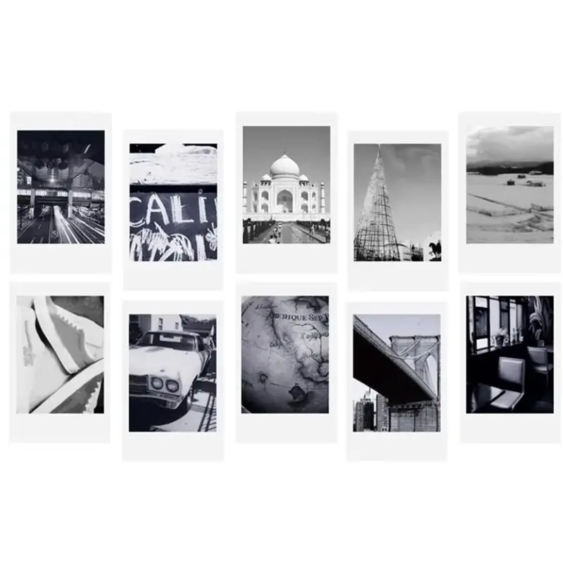 【추수감사절】Fujifilm Instax Mini 흑백 인스턴트 필름용: Instax 미니 카메라용 흑백 인화지 10장