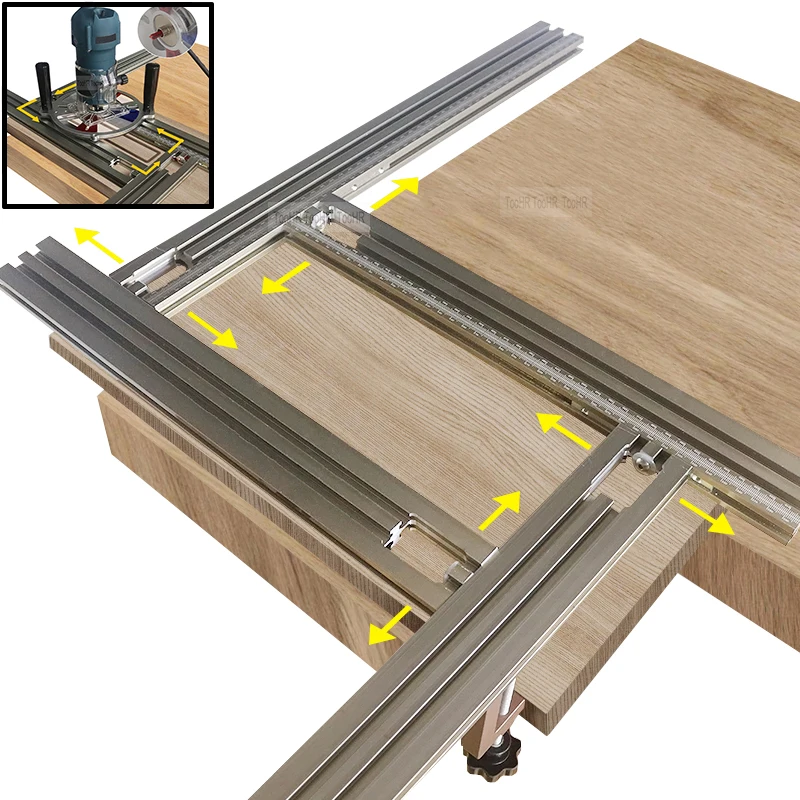 

Trimming Machine Milling Groove Engraving Guide Rail Adjustable Backing Auxiliary Guide Rail Bracket DIY Woodworking Tools