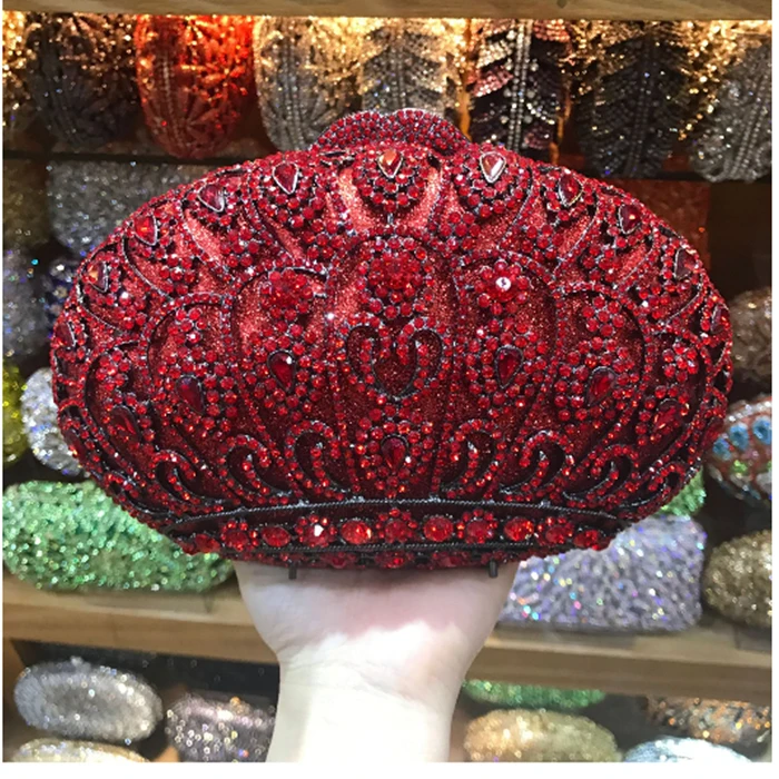 

Luxury Lantern Shape Diamond Gold Evening Clutch Purse For Wedding Party Stones Pochette Bag Mini Purses Rhinestone Day Clutches