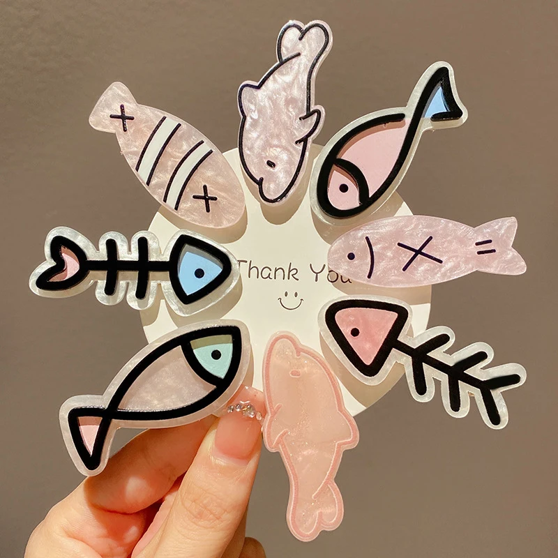 Japanische süße kleine Fischgräten Haarnadel Mädchen Pony Clip gebrochene Haars pange Student Original Spaß Clip Haars pangen Kopf bedeckung – Detail 3