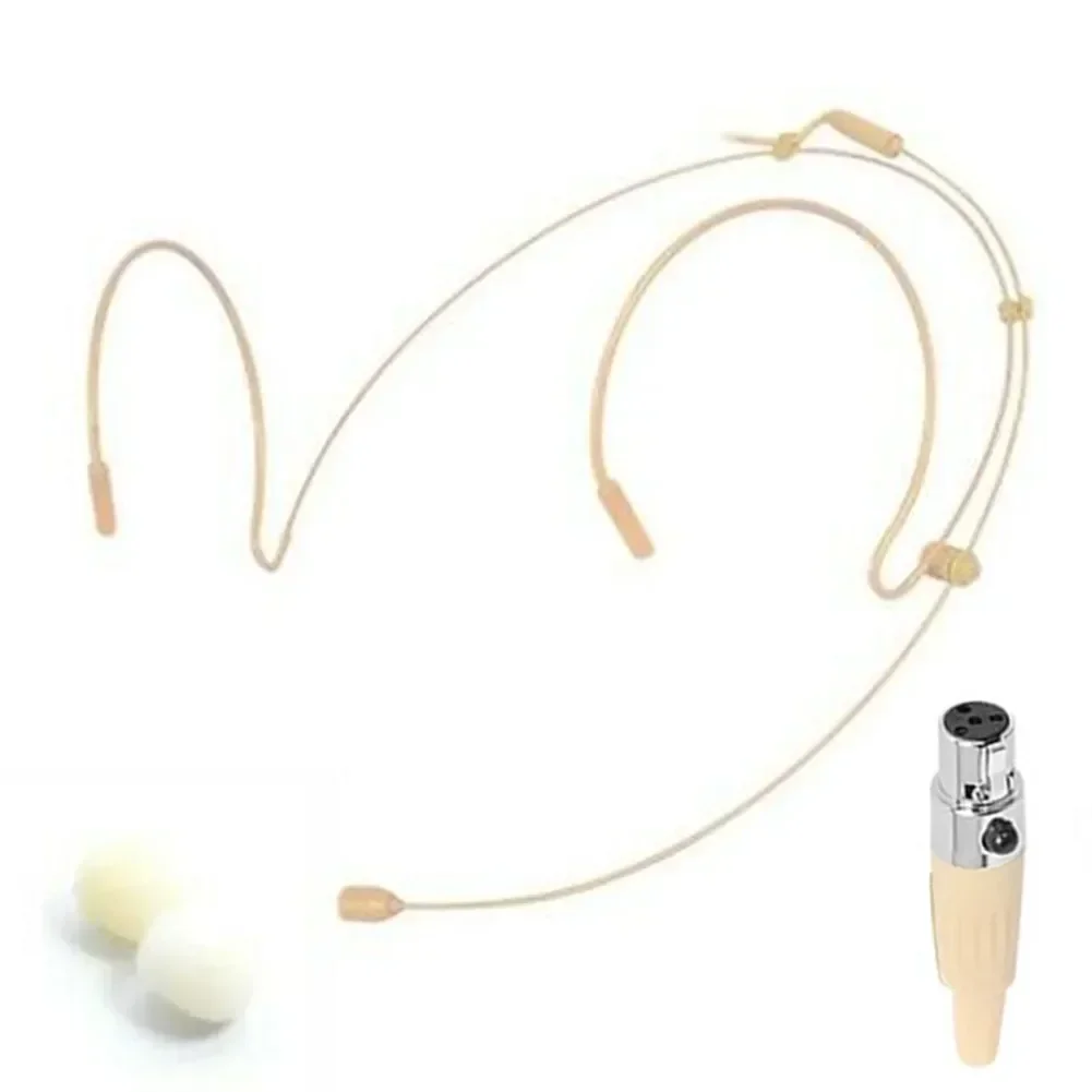 Beige Mini XLR 4 Pin TA4F Head Worn Dual Earhook Headset Microphone For SHURE - Foto 11