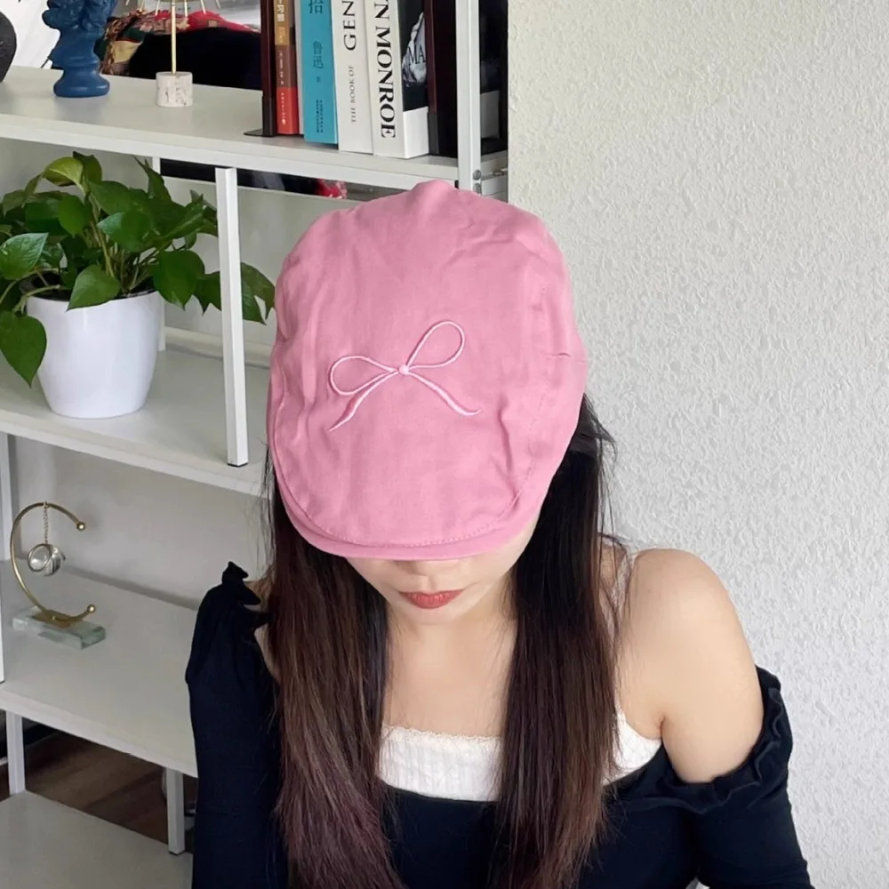 Painter Hat Y2K Berets Cap Cotton 54-59cm Newsboy Cap Big Head Circumference Rough Edge Women Artist Hat School