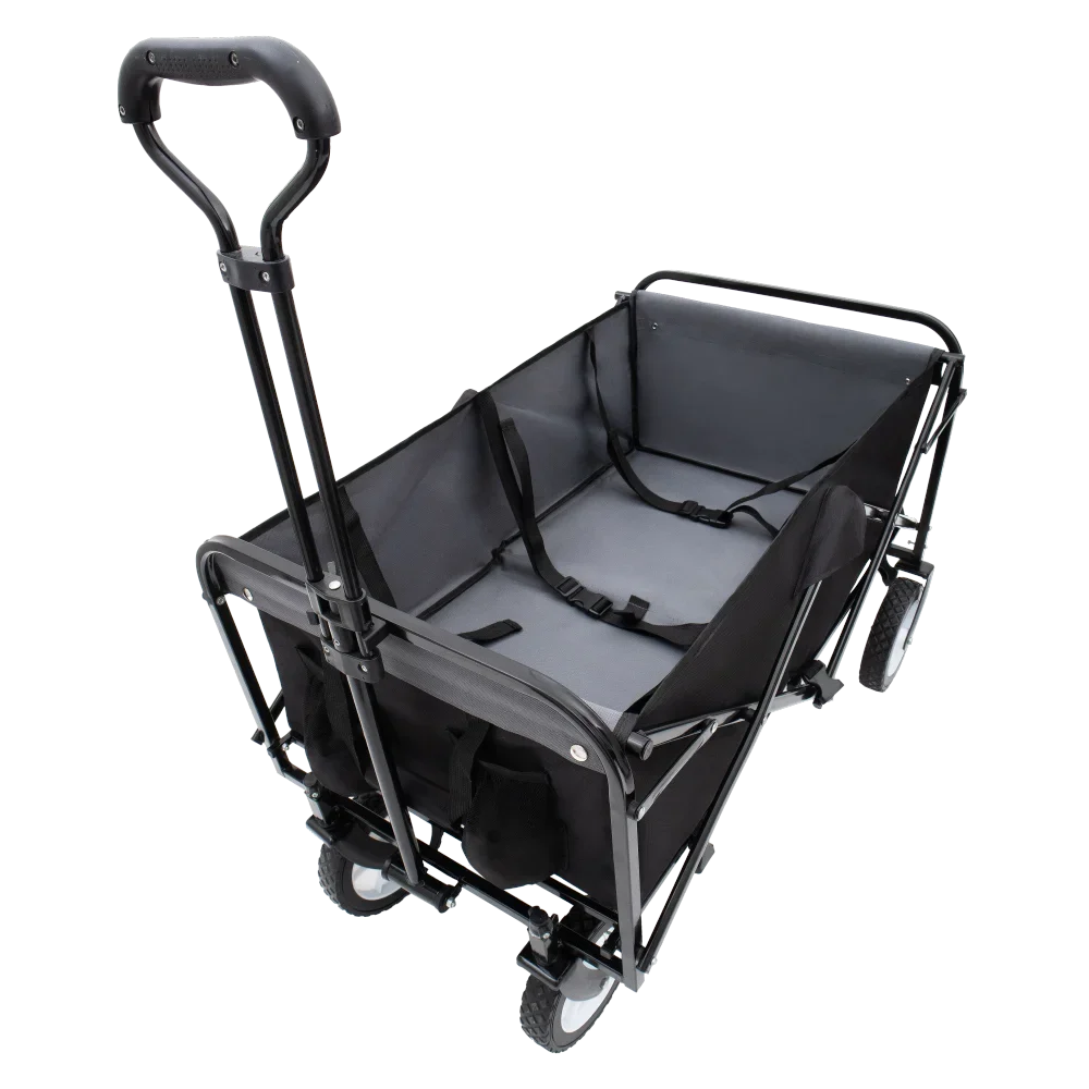 360lbs Collapsible Foldable Wagon Cart with strapping system ,Beach Wagon Utility Cart Utility Grocery for Camping