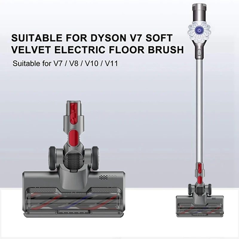 Promotion!Electric Turbo Roller Brush Head For Dyson V7 V8 V10 V11 Vacuum  Cleaner Brush Parts Accessories With LED Lights