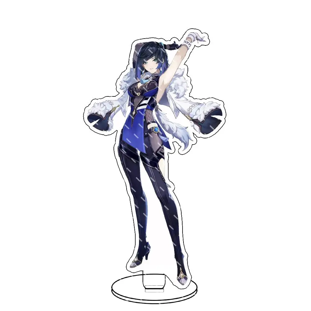 

Anime DIY Accessories Game Genshin Impact Yelan Cosplay Stand Acrylic Statue Zhongli Kokomi Beelzebul Kujo Sara Figure Halloween