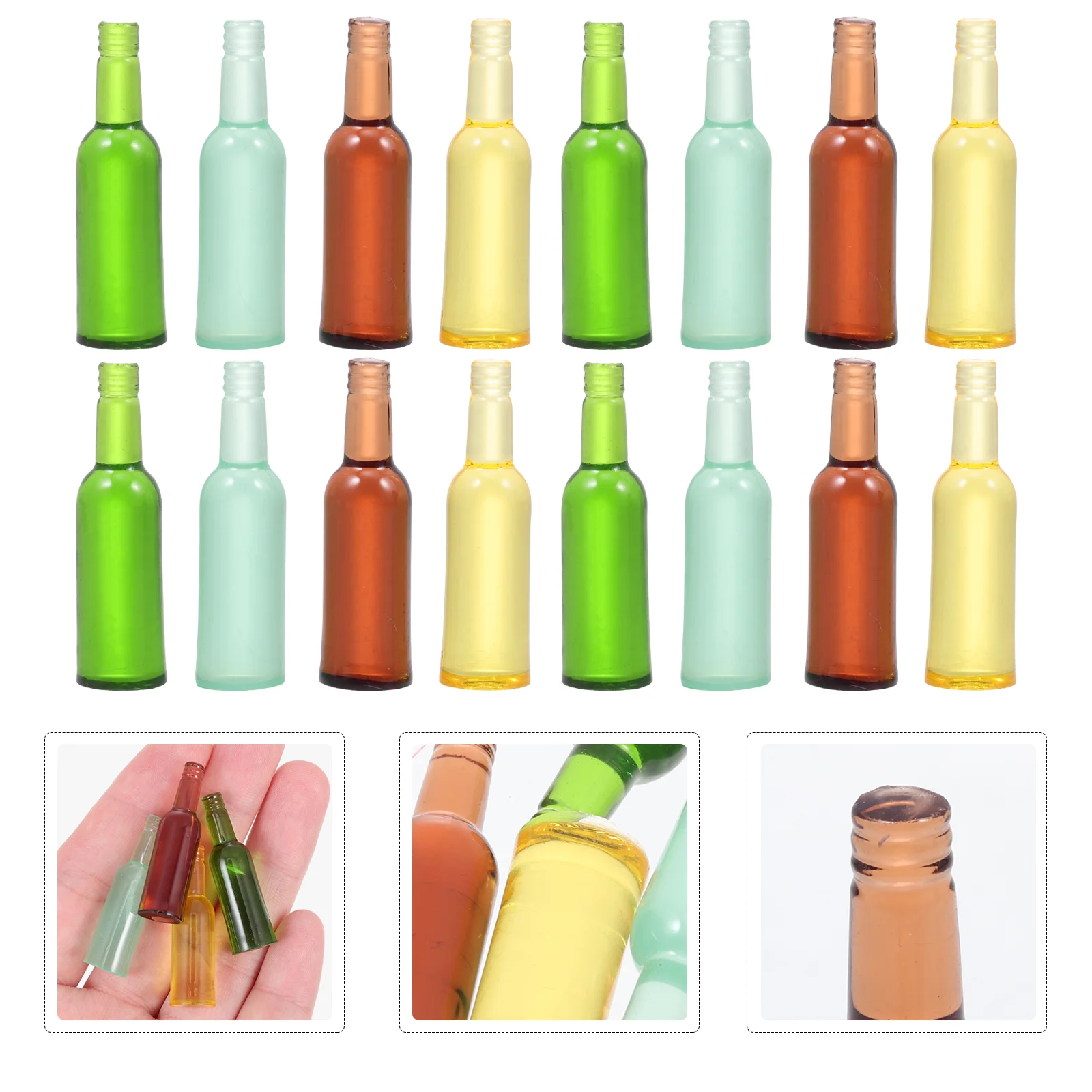 

24 Pcs House Mini Bottle Accessory Beer Drinks Resin Miniature Bottles