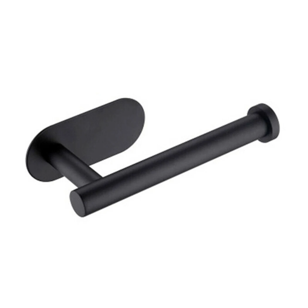 

1 Roll Self Adhesive Toilet Roll Holder Bar Towel Ring Rail Stainless Steel No Drilling 16*8*4.5cm Toilet Paper Storage