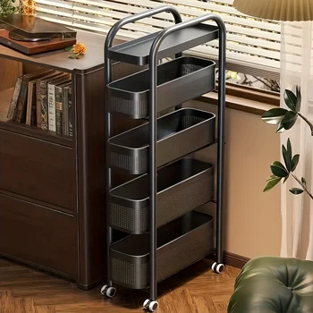 1 Multi-Tier Rolling Storage Trolley with Wheels | Kitchen Pantry Multi-Functional Trolley, Kitchen Storage Basket, Bathroom 1