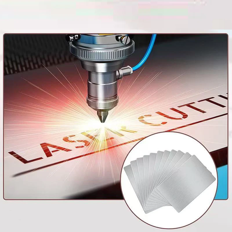 50/100 Pcs 레이저 조각 블랭크 알루미늄 시트 레이저 조각 명함 다목적 DIY 선물 카드 86x54x0.2mm