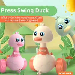 Press and Go Cute Duck Car Educational Toys for Boys & Girls Pull Back Cars Baby Toys for Toddlers Cartoon Learning To Crawl Toy