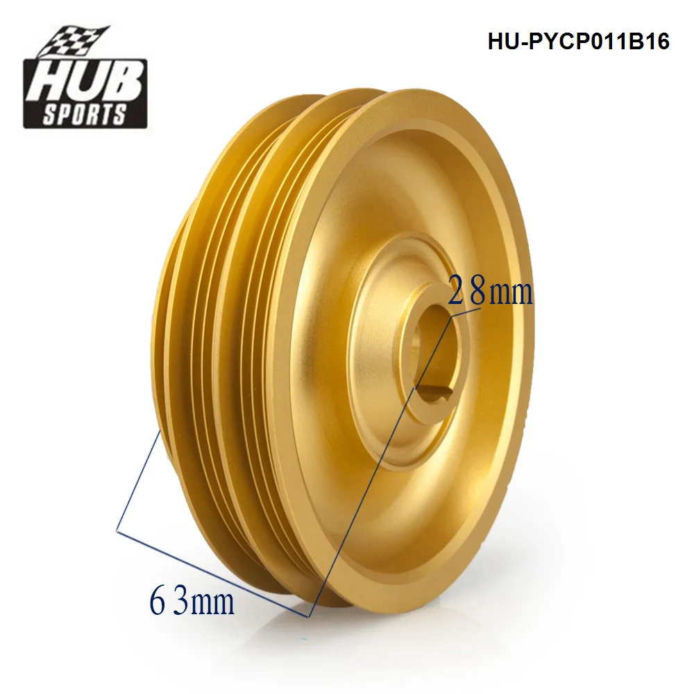 HUB sports Light Weight Aluminum Crank Shaft Pulley Wheel For Honda Civic 99-00 EK B-Series HU-PYCP011B16