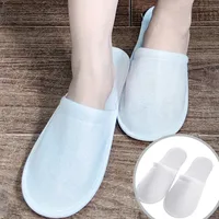 1/5/10pairs Disposable Slippers For Hotel Family Travel Beauty Salon Guests Unisex Portable Non Slip Non-woven Fabric Indoor 1