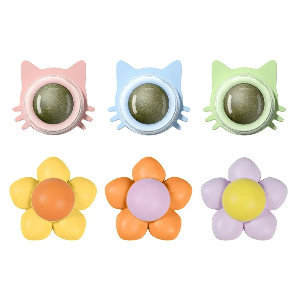 Catnip Wall Ball Cat Toys Pet Toys for Cats Clean Mouth Promote Digestion Kitten Candy Licking Snacks Mint Ball Cat Accessories