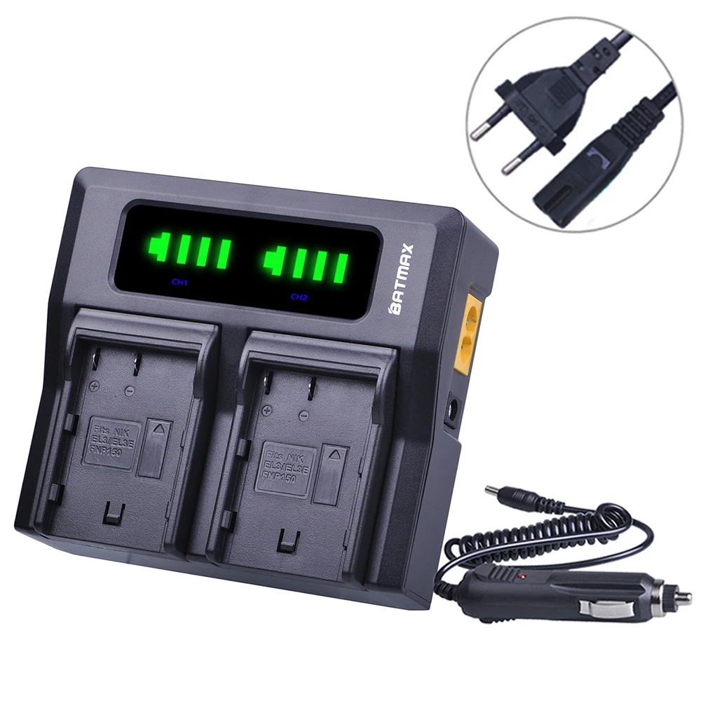 

Batmax EN-EL3E EN-EL3 LED Rapid Dual Charger for Nikon D300S D300 D100 D200 D700 D70S D80 D90 D50 MH-18A Camera Battery